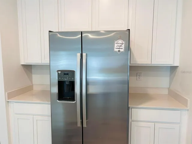a close view of refrigerator cabinet