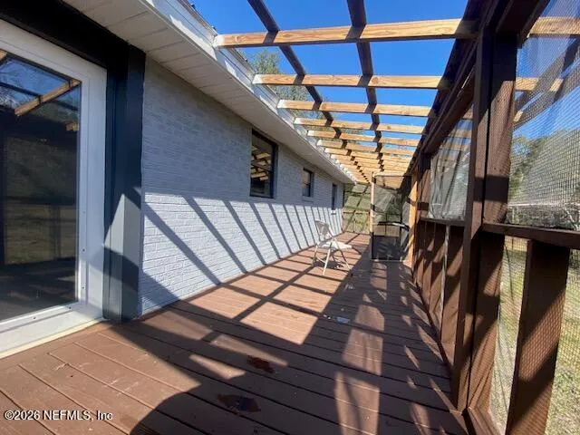 a view of a yard next to a building