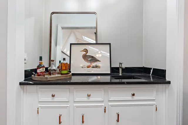 a backyard of a house with seating space