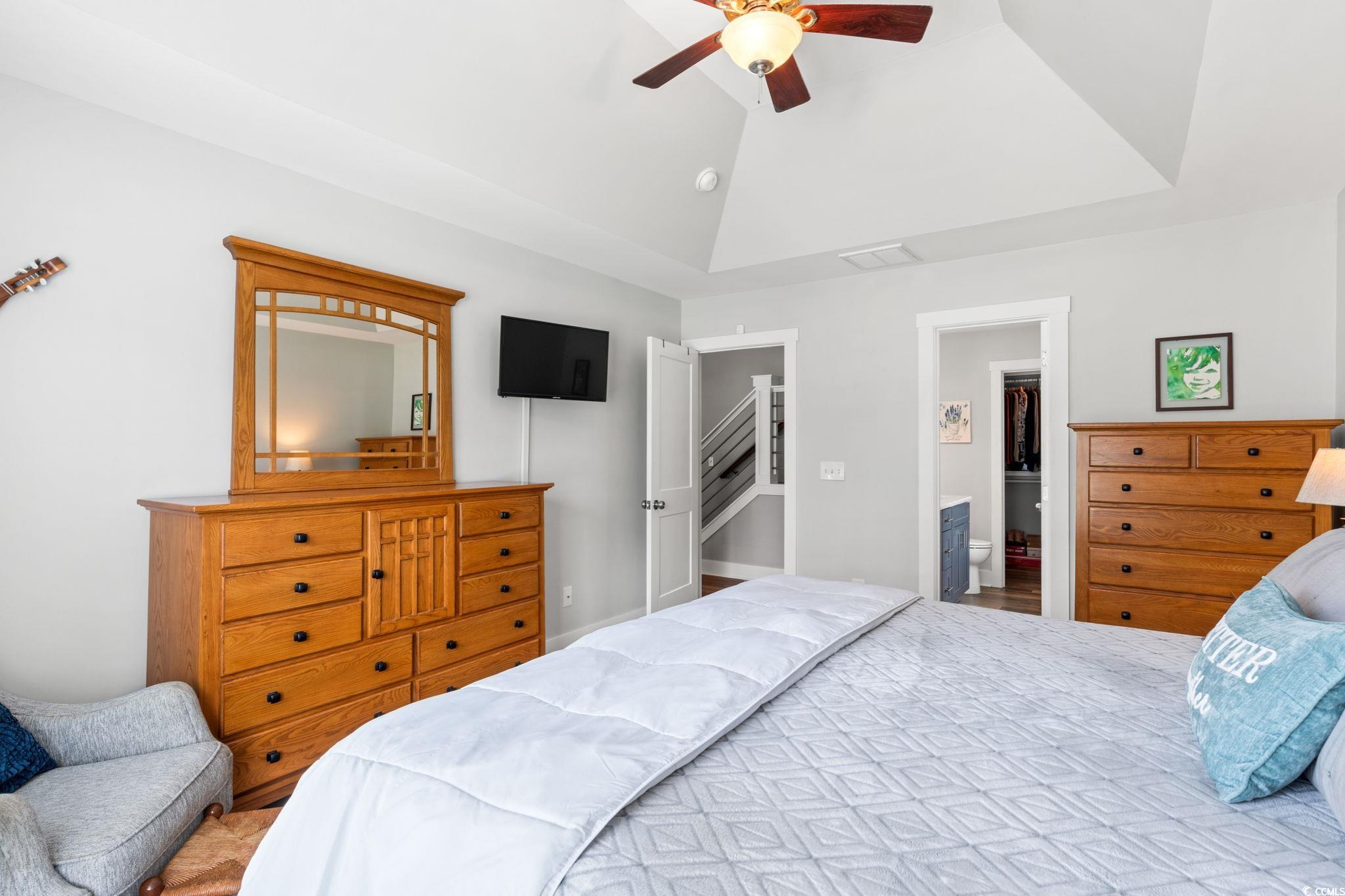 620 Seth Lane Longs, SC 29568 - Photo 13 of 35 Bedroom featuring vaulted ceiling and a ceiling fan