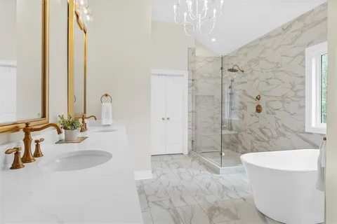 a bathroom with a shower