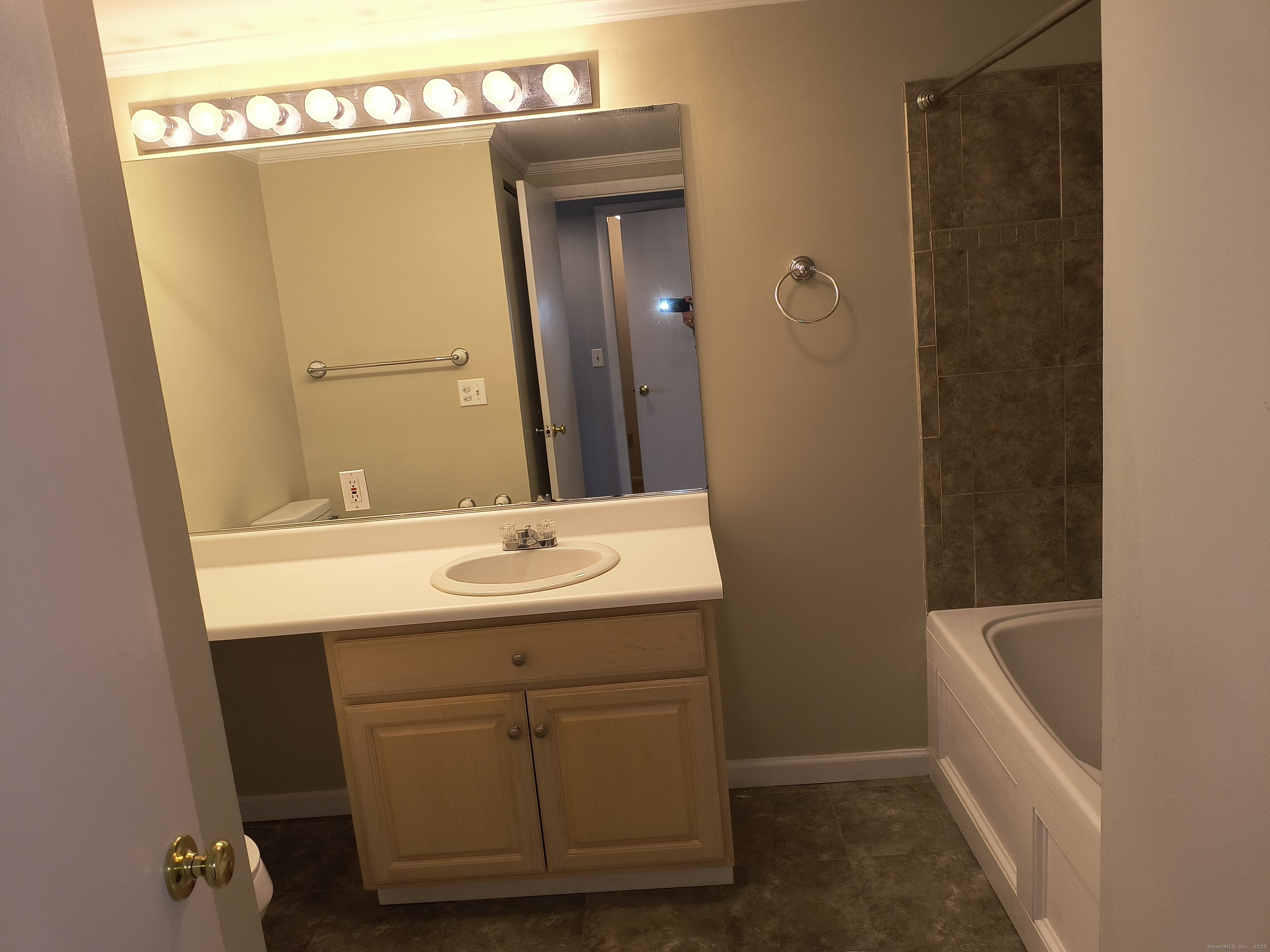 532 Popes Island Road, Unit 532 Milford, CT 06461 - Photo 20 of 23 a bathroom with a sink and mirror with toilet