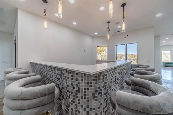 a view of a bench in a yard