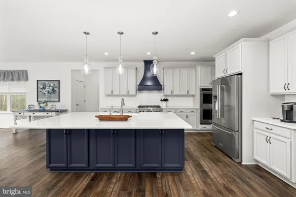 a kitchen with lots of counter top space
