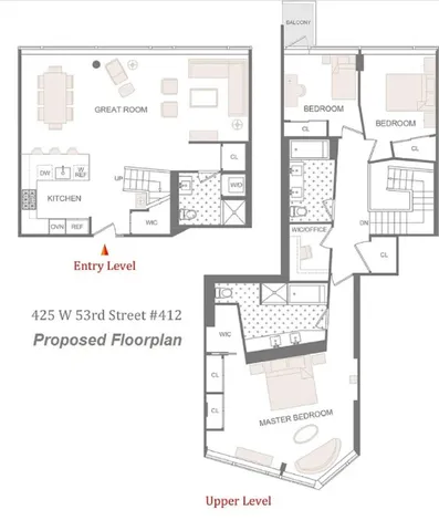 $2,495,000 | 425 West 53rd Street, Unit 412 | Hell's Kitchen