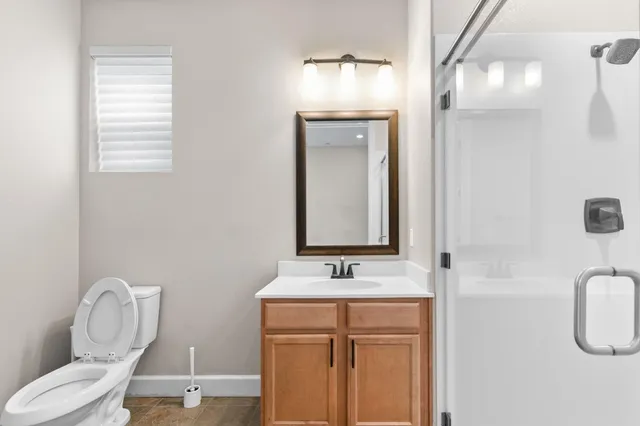 a view of a street with buildings