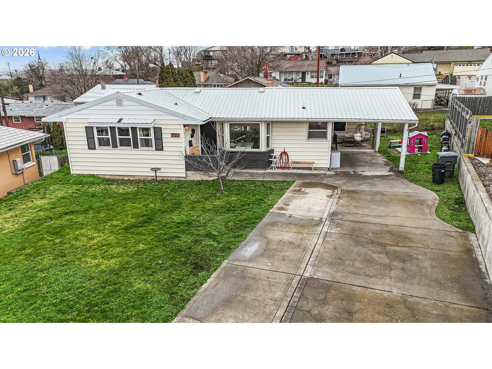 735 Northwest 10th Street Pendleton, OR 97801 - Photo 36 of 38 a aerial view of a house with a patio