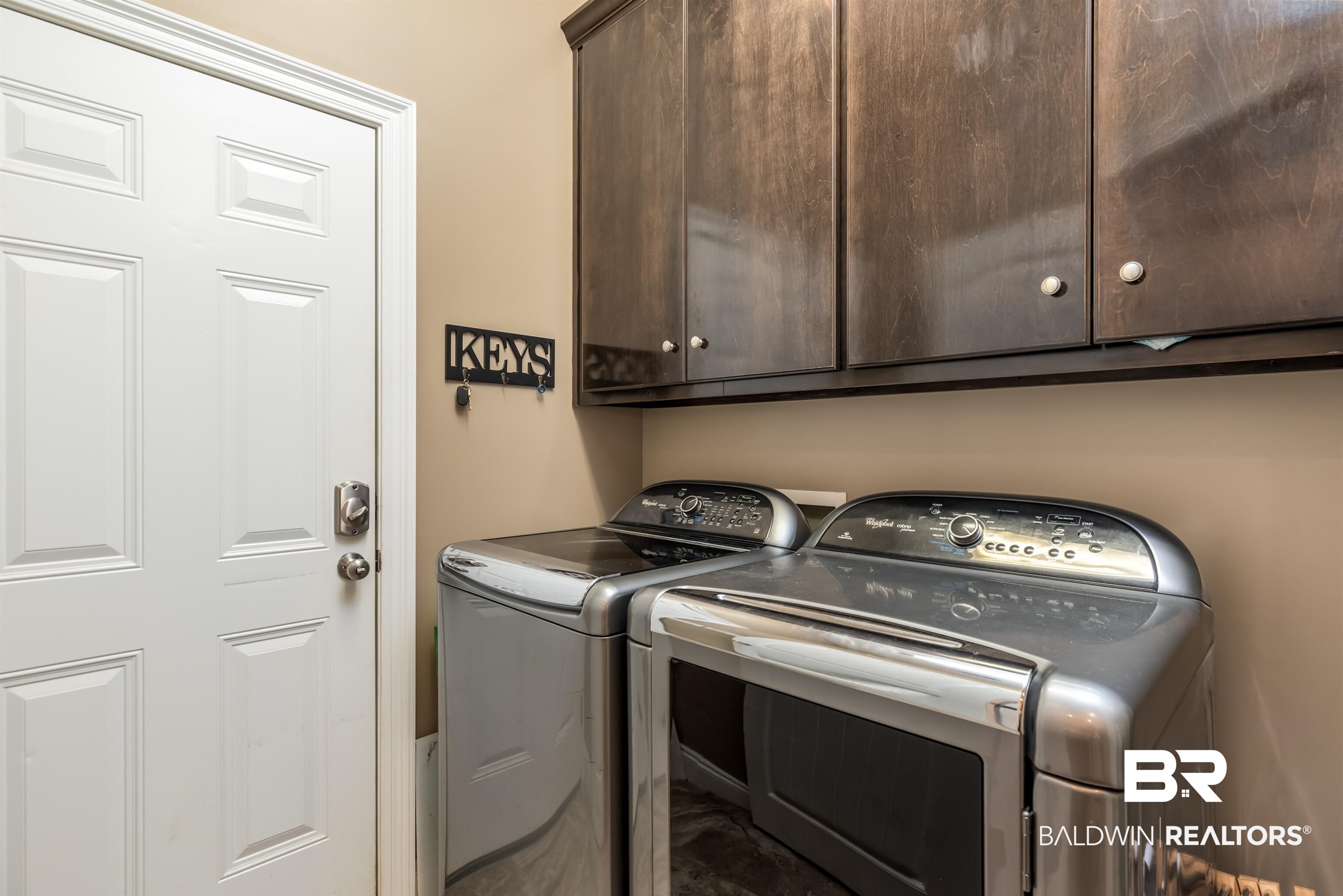 965 Henckley Avenue Mobile, AL 36609 - Photo 22 of 30 Laundry area featuring washing machine and clothes dryer and cabinets