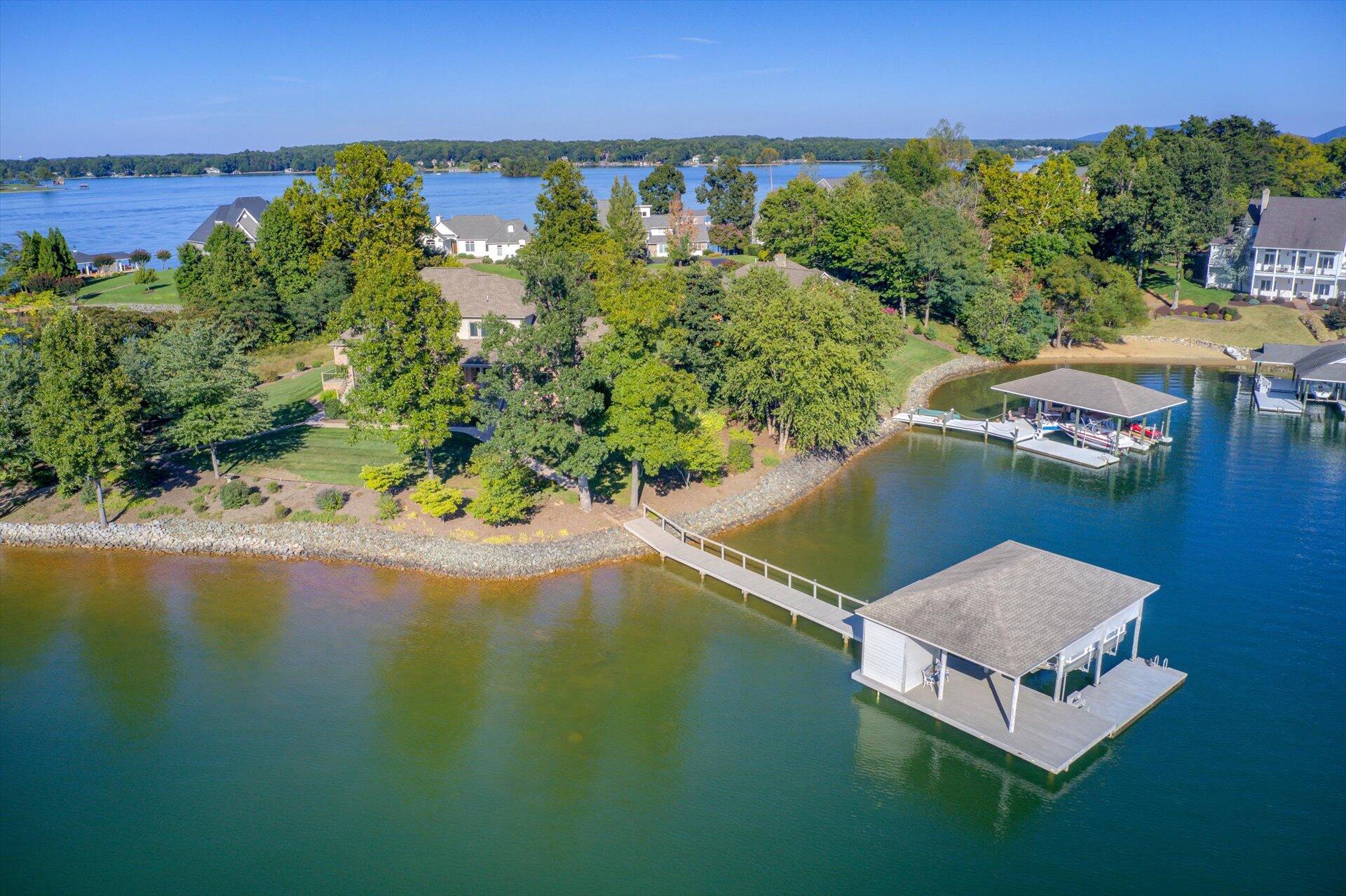 249 Pine Bay Drive Union Hall, VA 24176 - Photo 4 of 62 an aerial view of a house with a garden