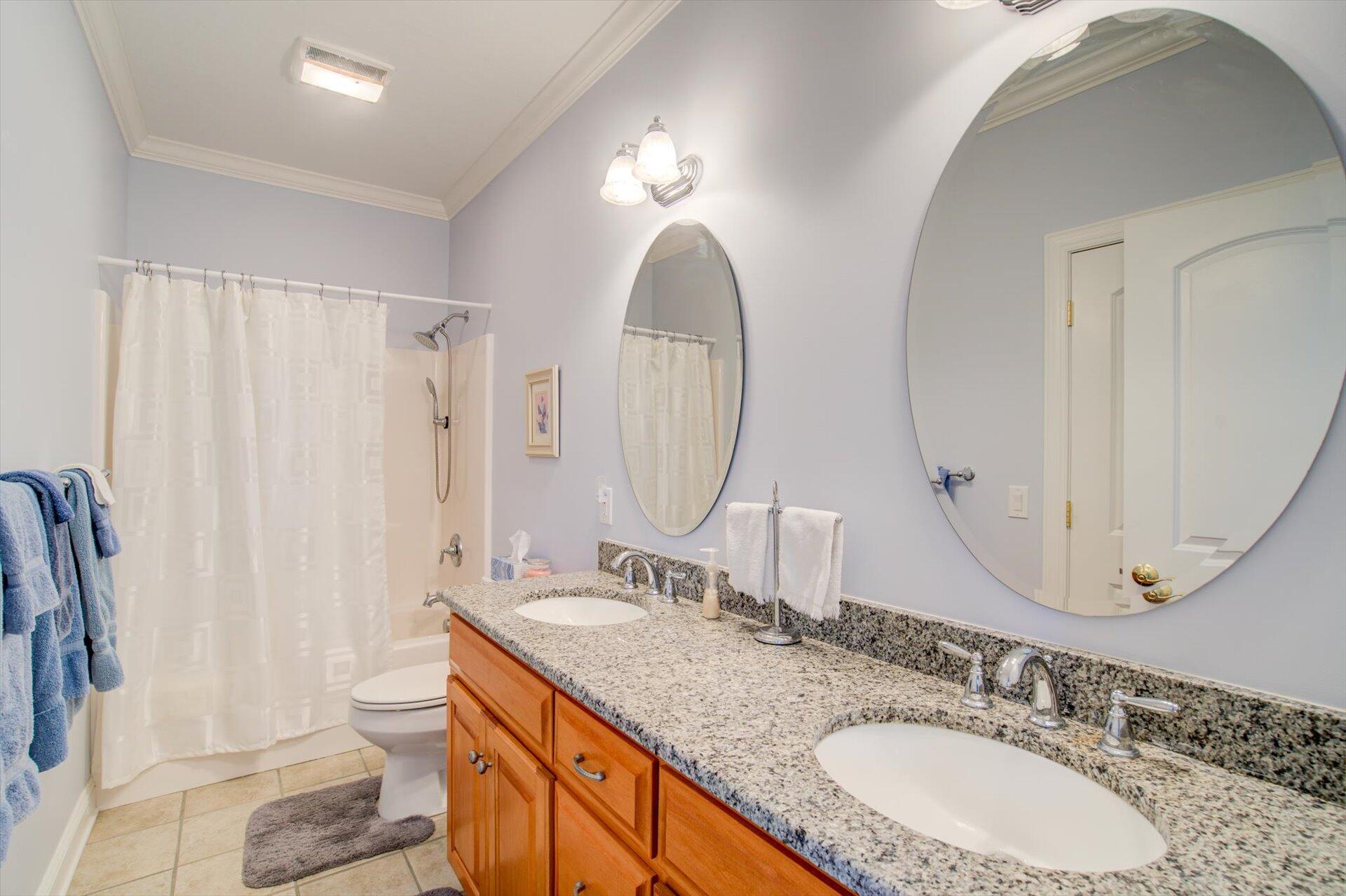 249 Pine Bay Drive Union Hall, VA 24176 - Photo 44 of 62 a bathroom with 2 sink and a mirror