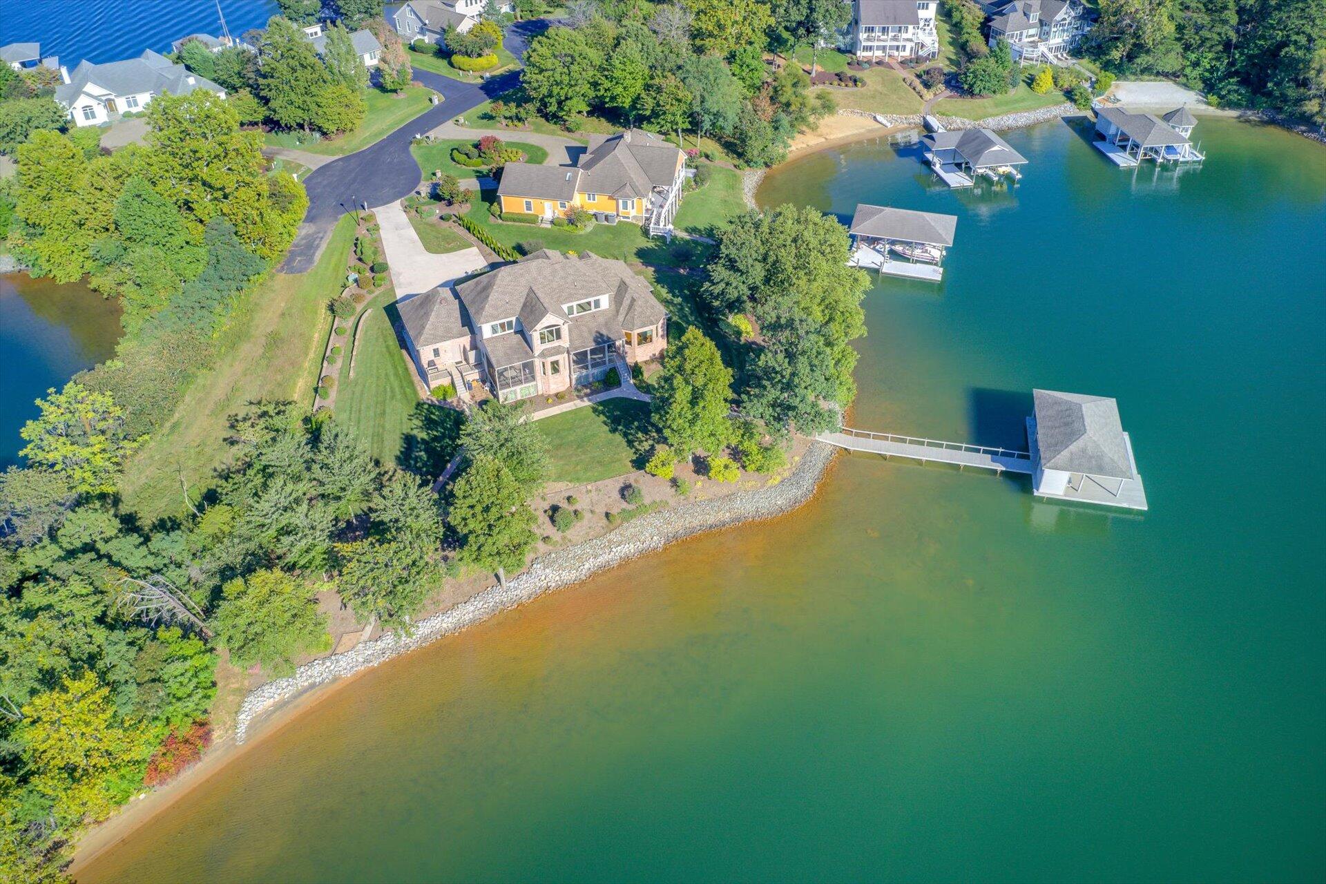 249 Pine Bay Drive Union Hall, VA 24176 - Photo 59 of 62 an aerial view of residential house with outdoor space and swimming pool
