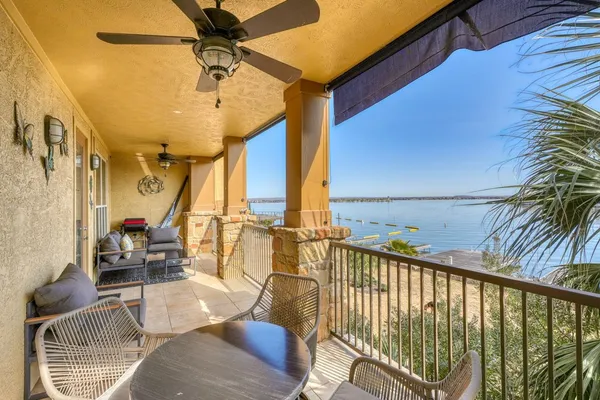 a view of balcony with couch