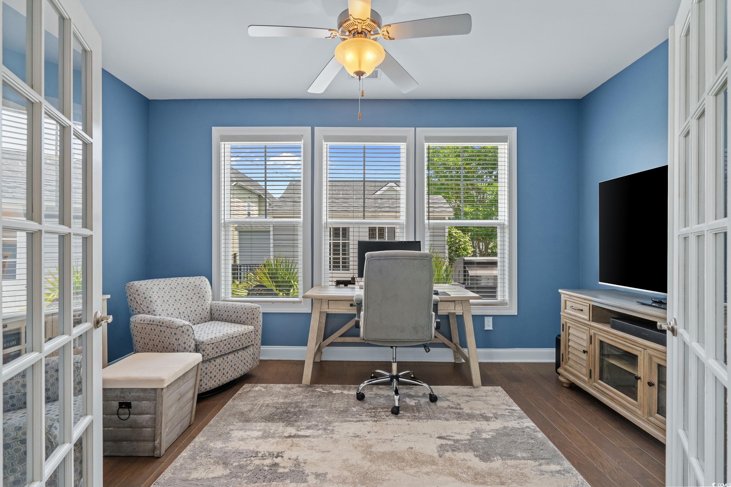 1380 Culbertson Avenue Myrtle Beach, SC 29577 - Photo 20 of 50 Office space featuring healthy amount of natural light, french doors, and dark wood finished floors