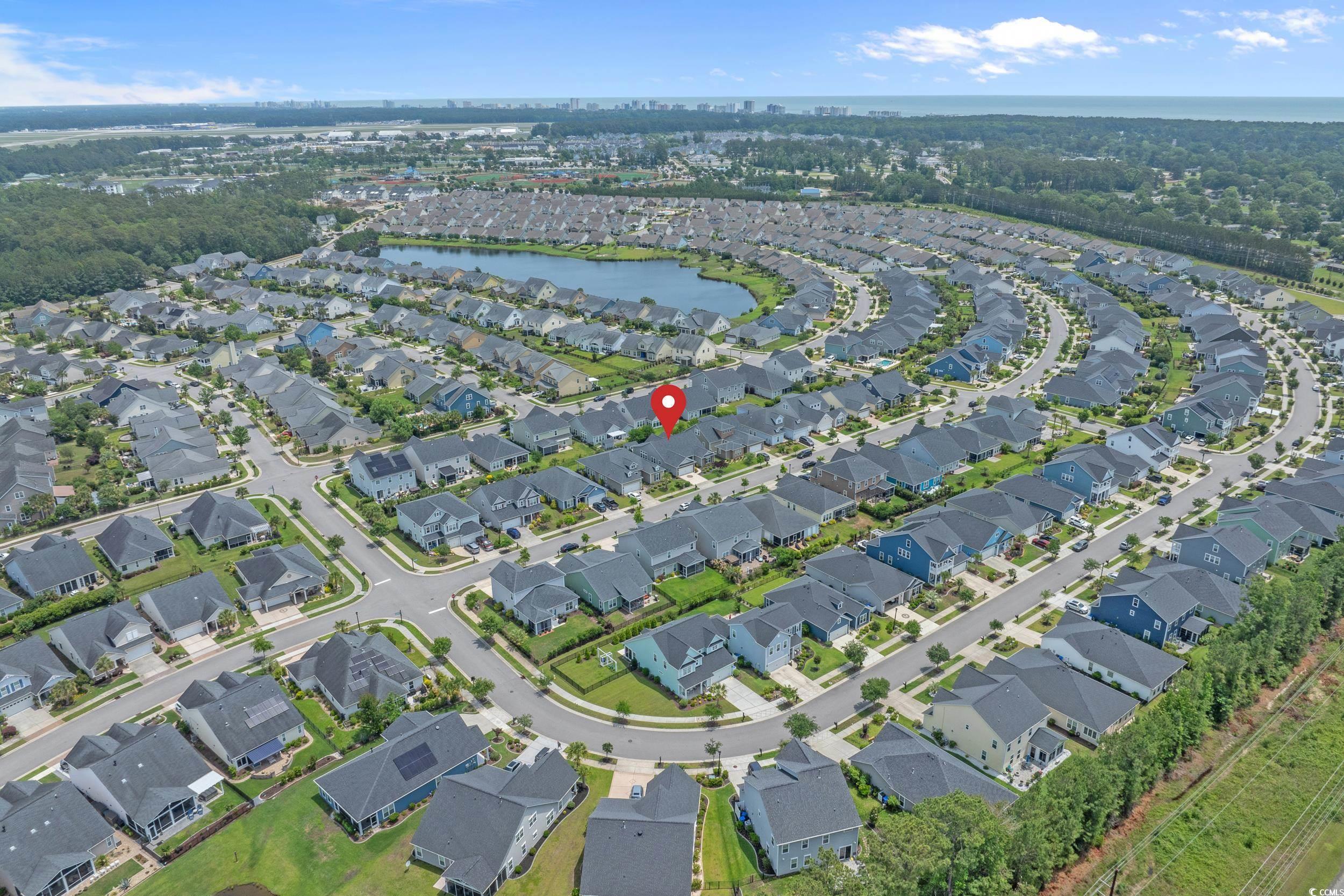 1380 Culbertson Avenue Myrtle Beach, SC 29577 - Photo 3 of 50 Aerial overview of property's location featuring nearby suburban area and a large body of water