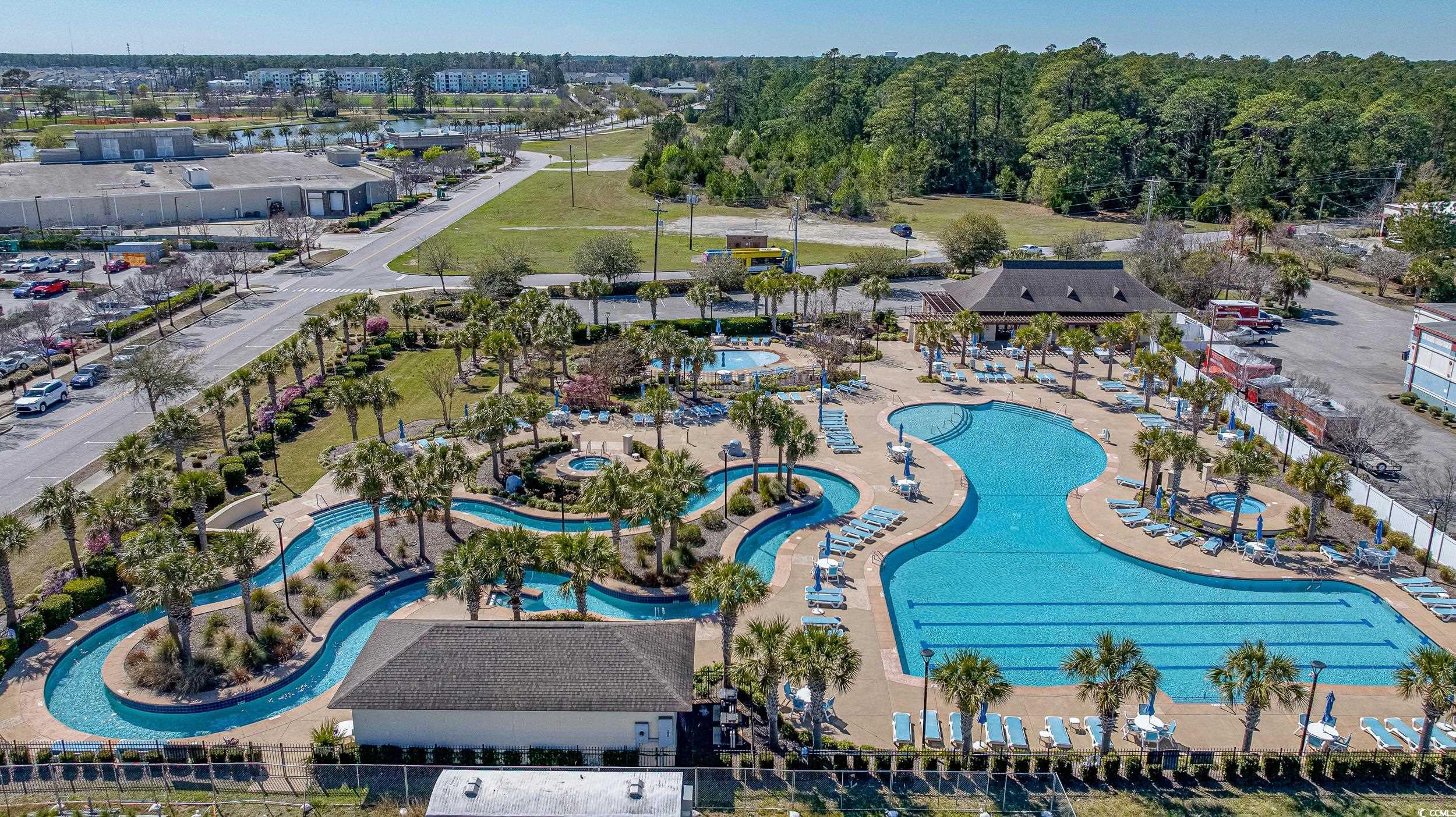 1380 Culbertson Avenue Myrtle Beach, SC 29577 - Photo 42 of 50 Aerial view of property's location with a pool