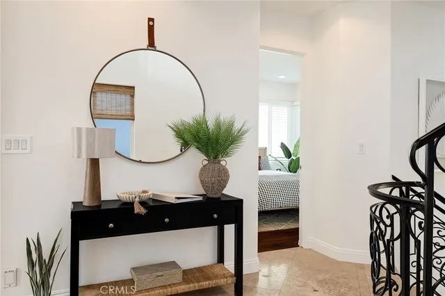 a view of balcony with furniture