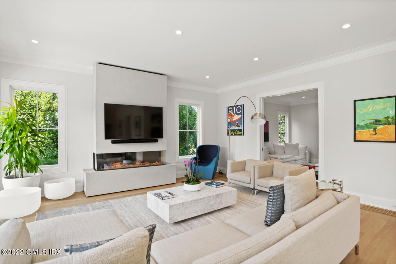 11 Turner Drive Greenwich, CT 06831 - Photo 12 of 35 a living room with furniture and a flat screen tv