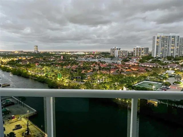 a view of a city from a balcony