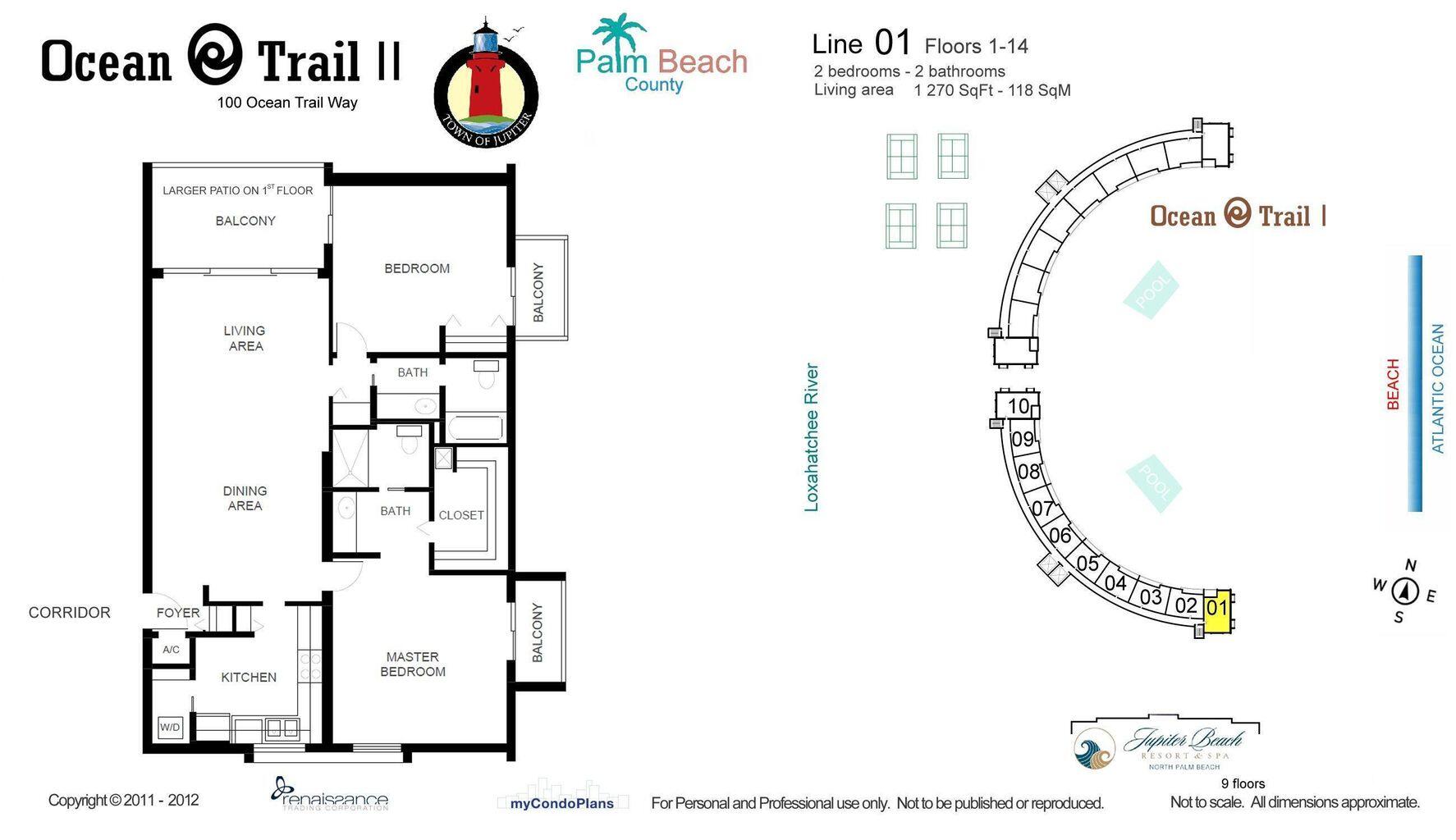 100 Ocean Trail Way, Unit 1201 Jupiter, FL 33477 - Photo 61 of 61 100 Ocean Trail Floor Plan