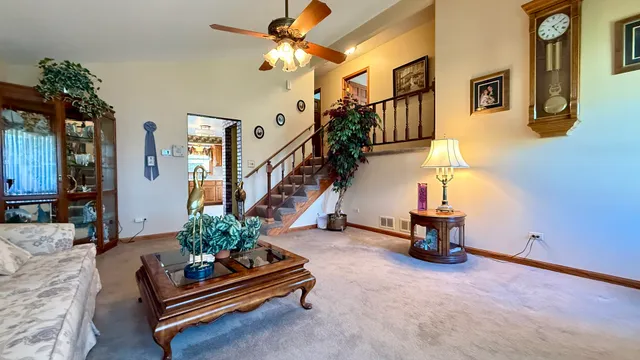 a living room with furniture