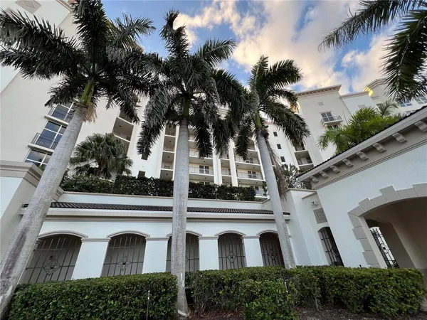 an aerial view of a house with outdoor space