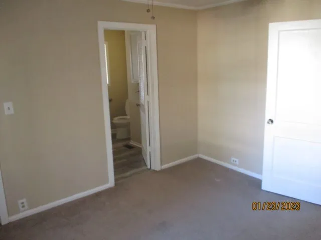 an empty room with closet