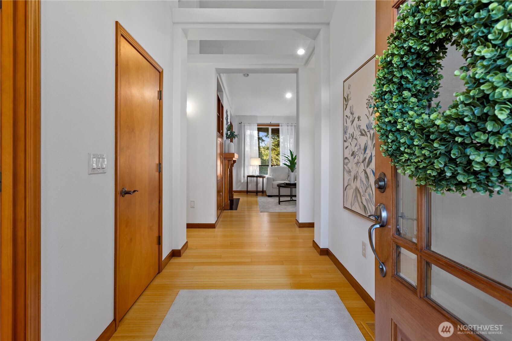 730 Southeast Nelson Road Shelton, WA 98584 - Photo 10 of 40 a view of a hallway with wooden floor and stairs