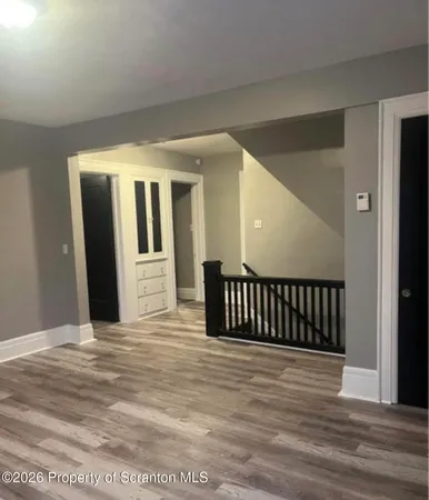 a view of a wooden door