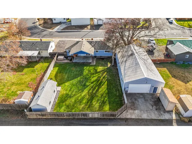 an aerial view of a house