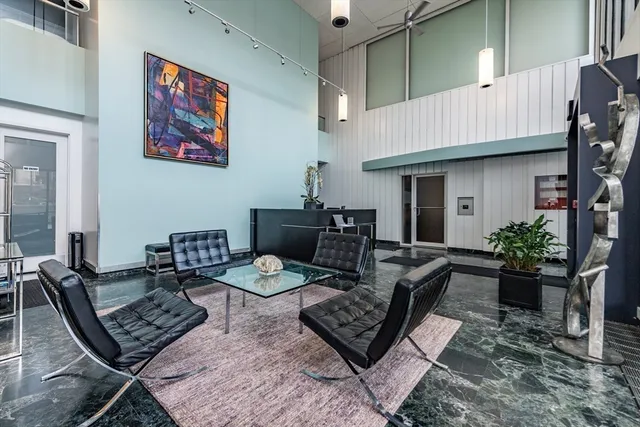 a living room with furniture