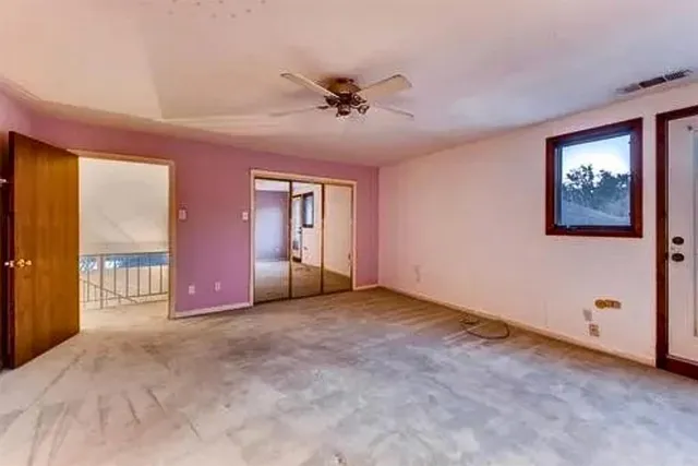 a view of a livingroom with a staircase