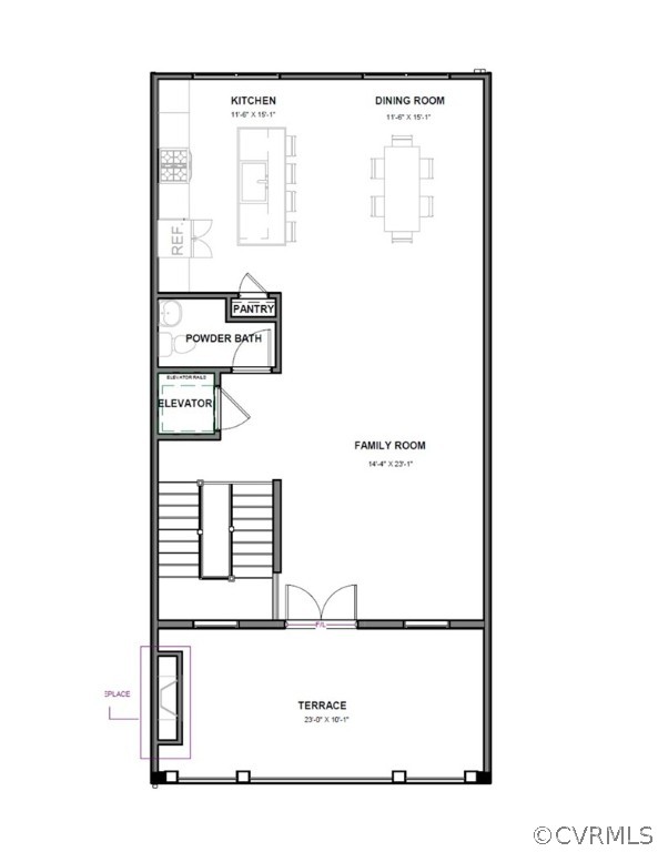 383 B Adderbury Walk Henrico, VA 23233 - Photo 4 of 4 a picture of a floor plan