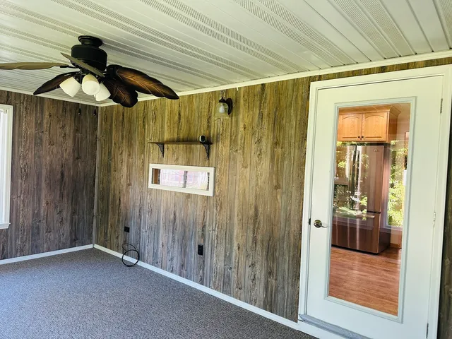 a view of a room with sliding door
