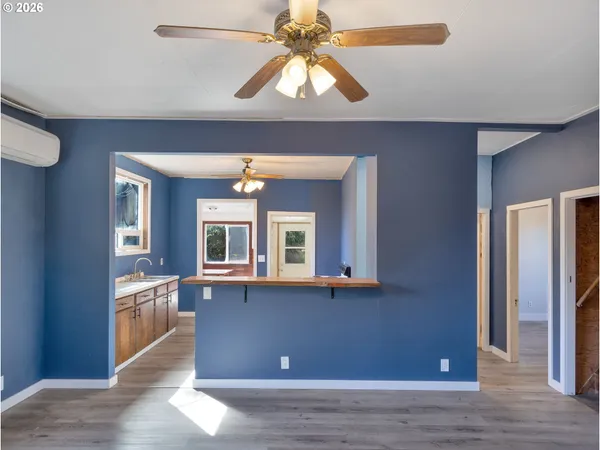 a view interior of house and hall with wooden floor