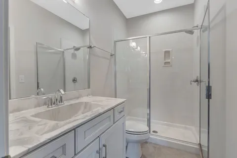 an aerial view of a house