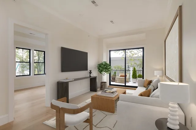 a workspace with furniture and window