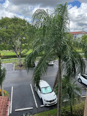 an outdoor space with furniture