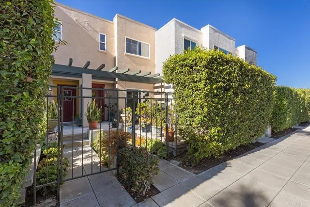 a view of a building with garden