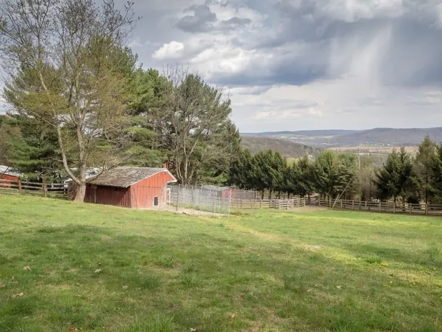 a backyard of a house with lots of green space