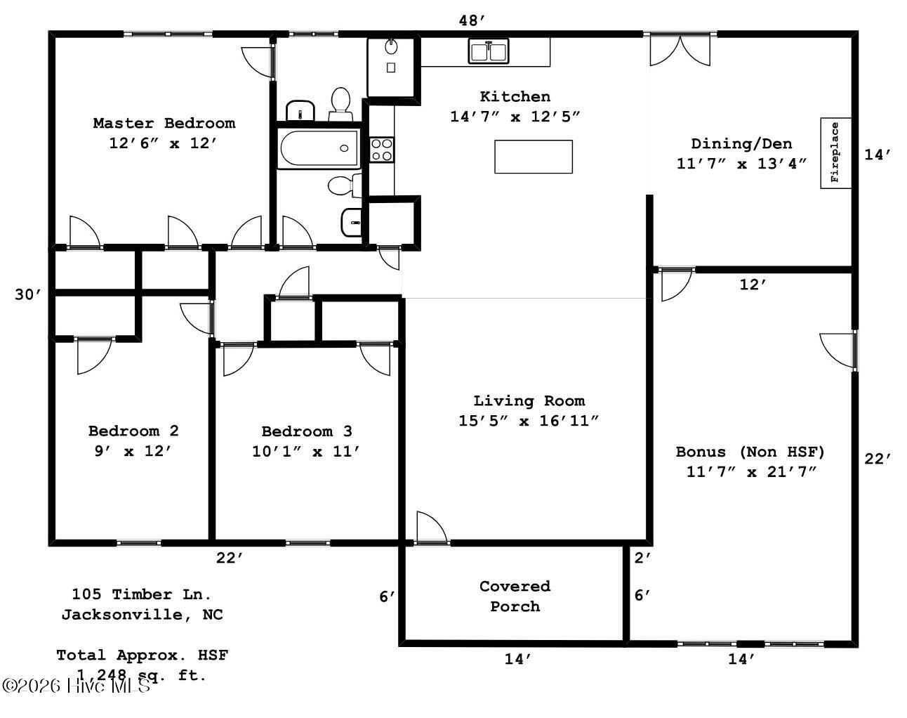 105 Timber Lane Jacksonville, NC 28540 - Photo 31 of 36 FOOTPRINT SKETCH & MEASUREMENTS