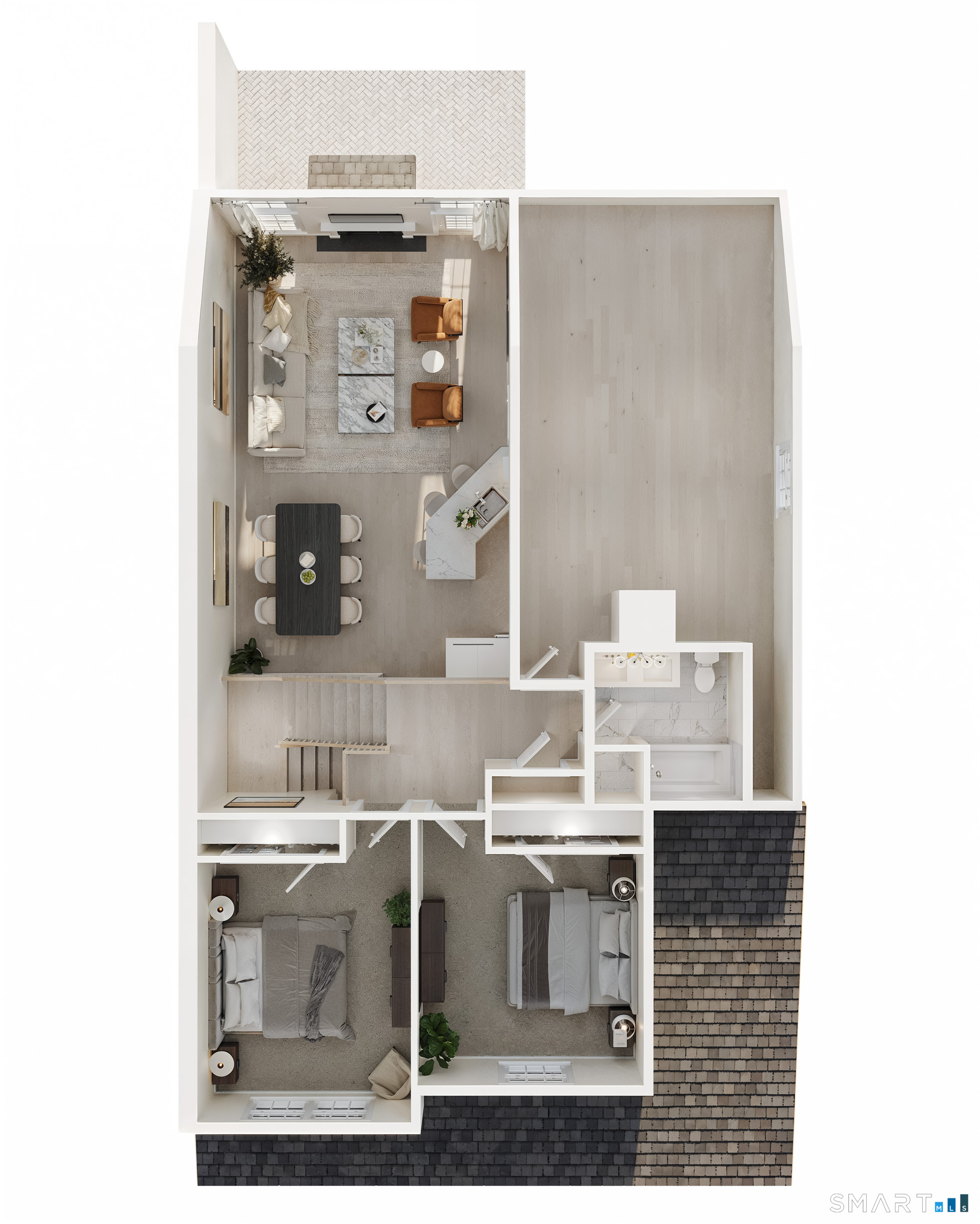 North Benson Road, Unit 56 Middlebury, CT 06762 - Photo 8 of 9 Second Floor Layout / Option to Finish Bonus Space
