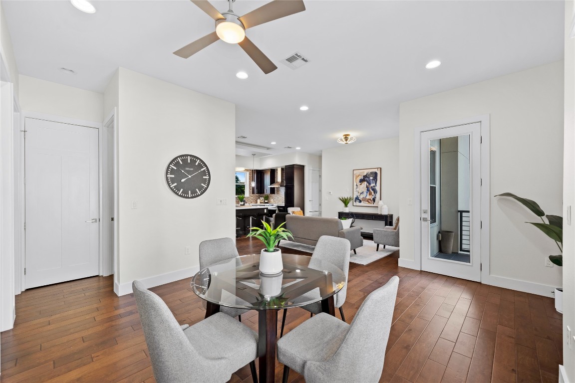 4300 Mansfield Dam Road, Unit 621 Austin, TX 78734 - Photo 11 of 34 a view of a dining room with furniture and wooden floor