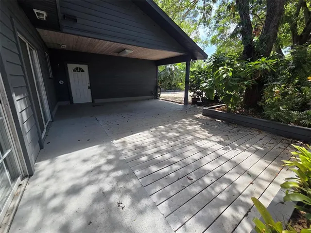 a view of backyard with green space