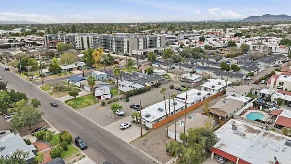 an aerial view of a city