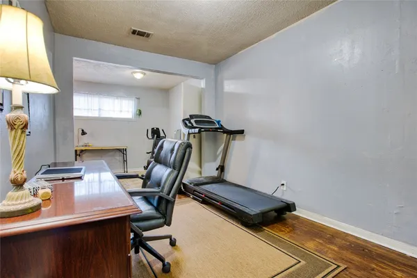 a room with gym equipment