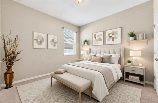a view of an empty room and potted plant