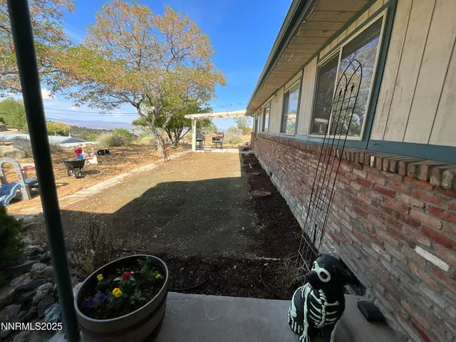 a view of a balcony with a swing