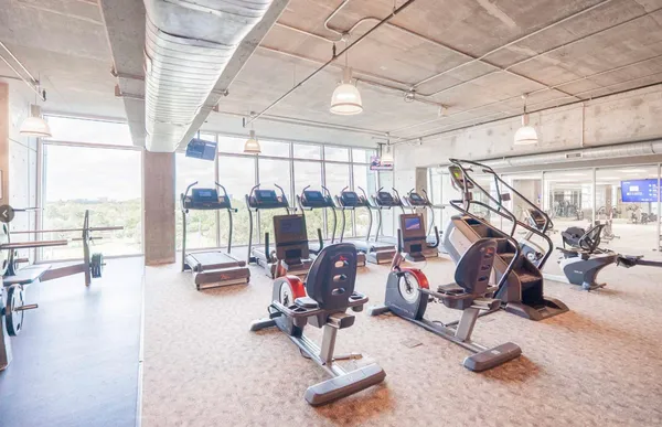 a front view of a multi story building