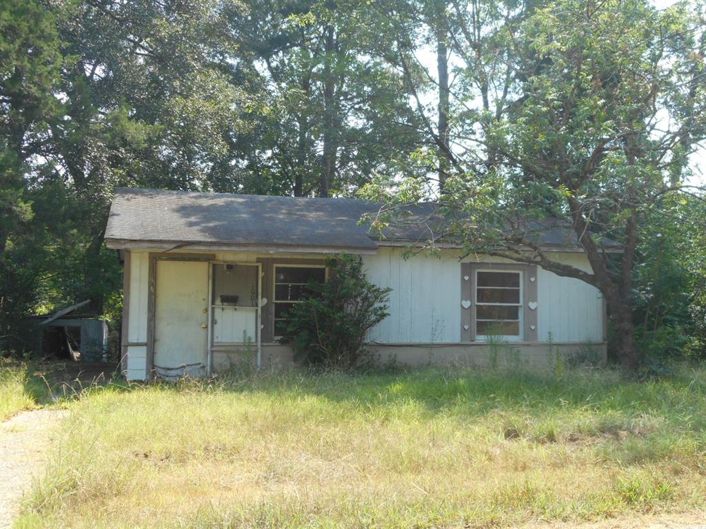 a backyard of a house with yard and garage