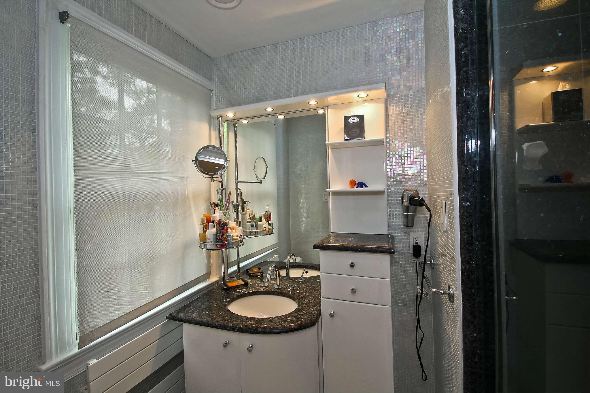 1421 Locust Road Northwest Washington, DC 20012 - Photo 21 of 30 a bathroom with a sink a mirror and a shower